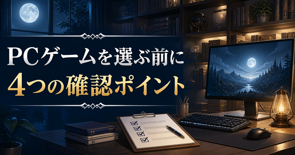 FANZA GAMESでPCゲームを買う前に確認したい4つのポイント アイキャッチ