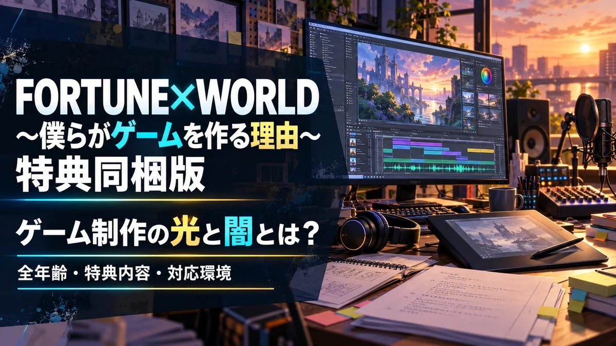 FORTUNE×WORLD 特典同梱版 ゲーム制作の光と闇・特典内容・対応環境